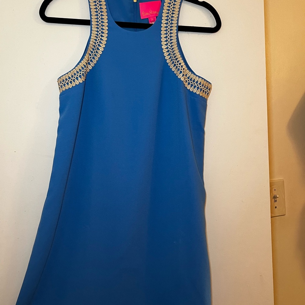 Lilly Pulitzer Blue Dress with Gold Accents